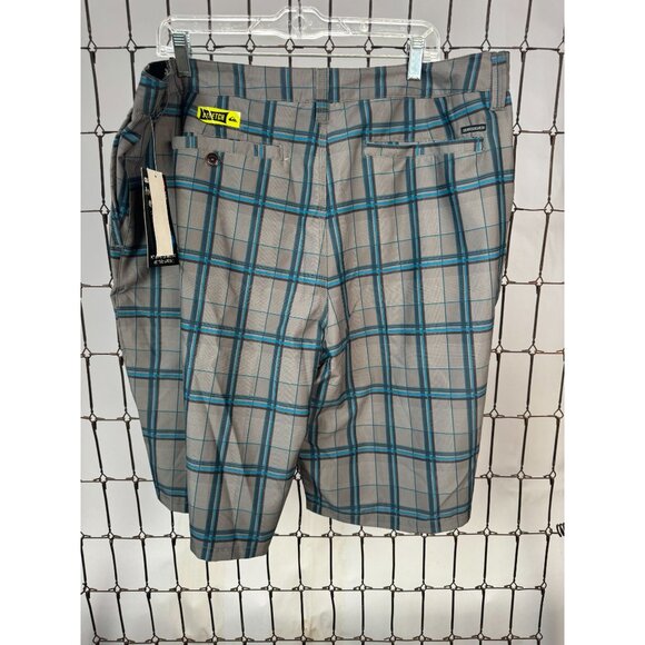 Quiksilver Amphibian Plaid Mens Shorts Size 28 - Blue & Gray Polyester/Spandex - Picture 5 of 16